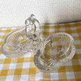 Salière double verre moulé transparent