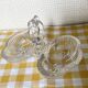 Double transparent molded glass salt shaker