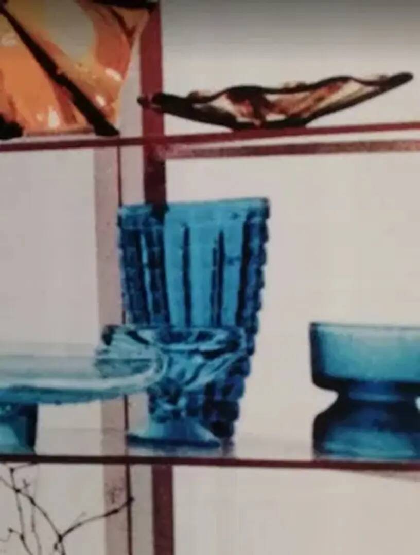 Optical vase, Polish modernism, yellow glass, Ząbkowice, Poland, 1970s