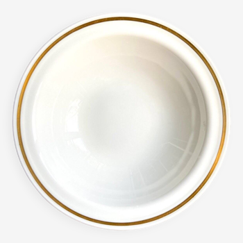 Ramequin Corning en porcelaine blanche et dorée
