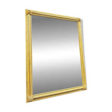 Miroir Rectangulaire En Bois Et Stuc Doré De Style Louis XVI