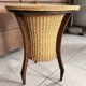 Vintage tripod work lamp in wicker and wood, 1960s style.