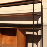 Industrial metal and wood library