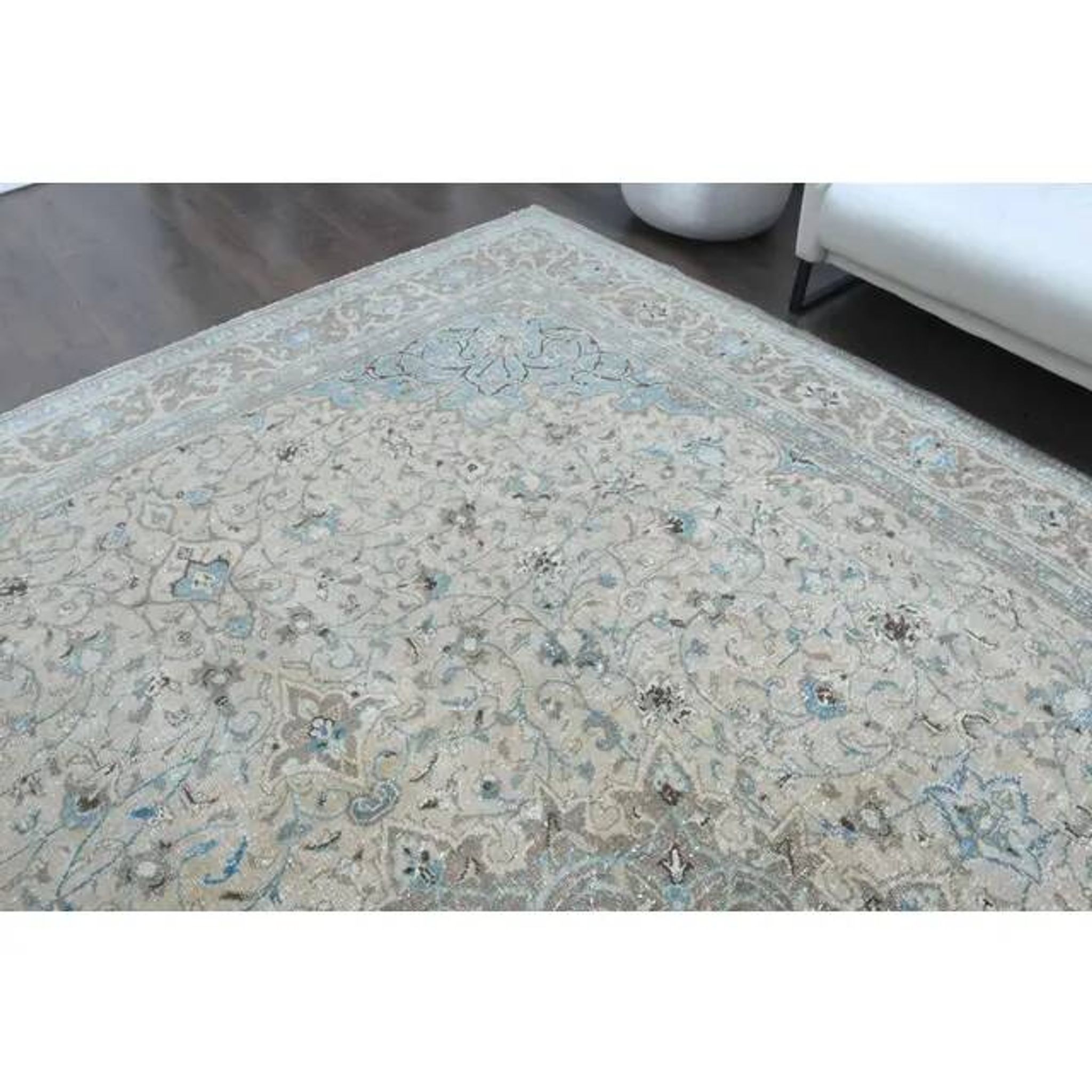 1970s Vintage Persian Handmade Wool Cotton Brown Area Rug 285x388