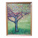 Tree, orchard, oil painting