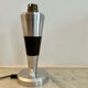 Vintage art deco lamp base, chromed metal and brass, France 1930