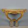 Console ancienne en bois sculpté doré et marbre, Italie, XIXe siècle