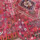 Handmade Persian rug, grey wool, knotted burgundy, 200x300cm