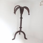 Brutalist wrought iron candle holder