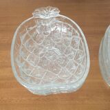 set of 6 glass pineapple cups