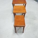 3 nesting tables in cherry wood, Louis Philippe style