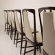 Osvaldo Borsani Mid Century Italian Mahogany Stained Dining Chairs for Arredamenti Borsani Varedo 1950