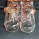 Service for 4 people - Art Deco - Glass or 1/2 pink crystal blown and cut