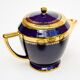 Coffee service Kréma Lafitte Asnières porcelain gold blue ⋆ Brocante Chic