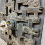 Vintage brutalist ceramic wall sconce lamp Brakelman & Becker 'Sculpture'