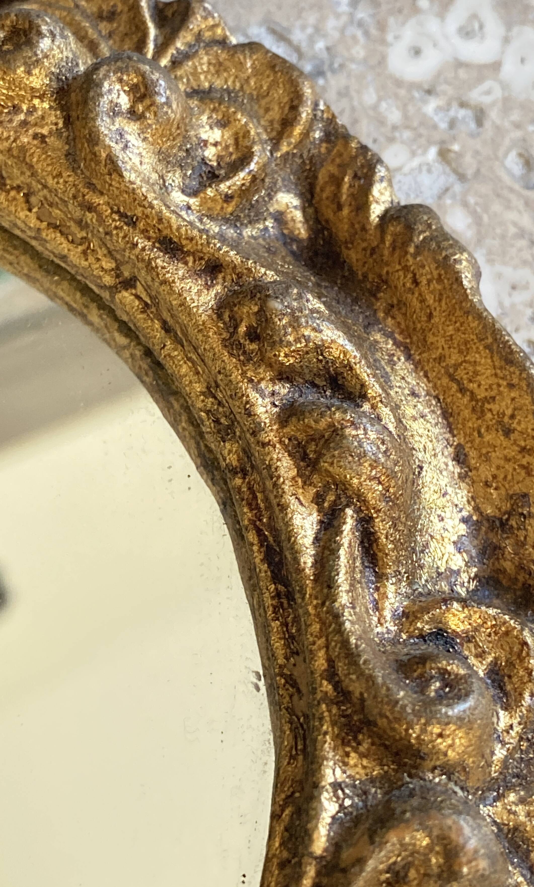 Mini wooden mirror, 17 cm