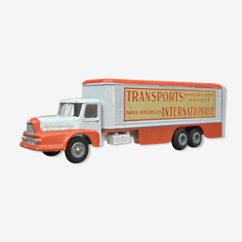 Ancien jouet en métal camion remorque jrd transports internationaux