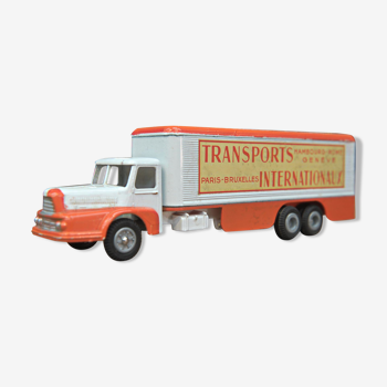 Old metal toy jrd trailer truck international transport