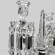 Baccarat, pair of two-light candelabra, Bambou Tors model.