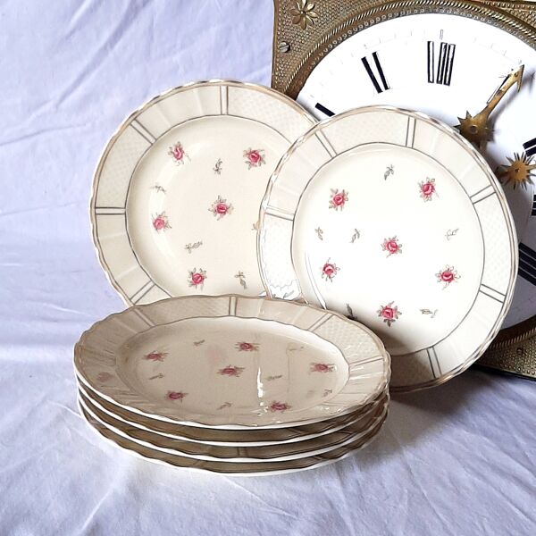 Assiettes à dessert en porcelaine de Limoges vintage Bernardaud