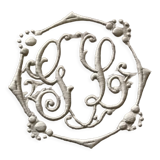 Draps ancien monogramme en broderie blanche