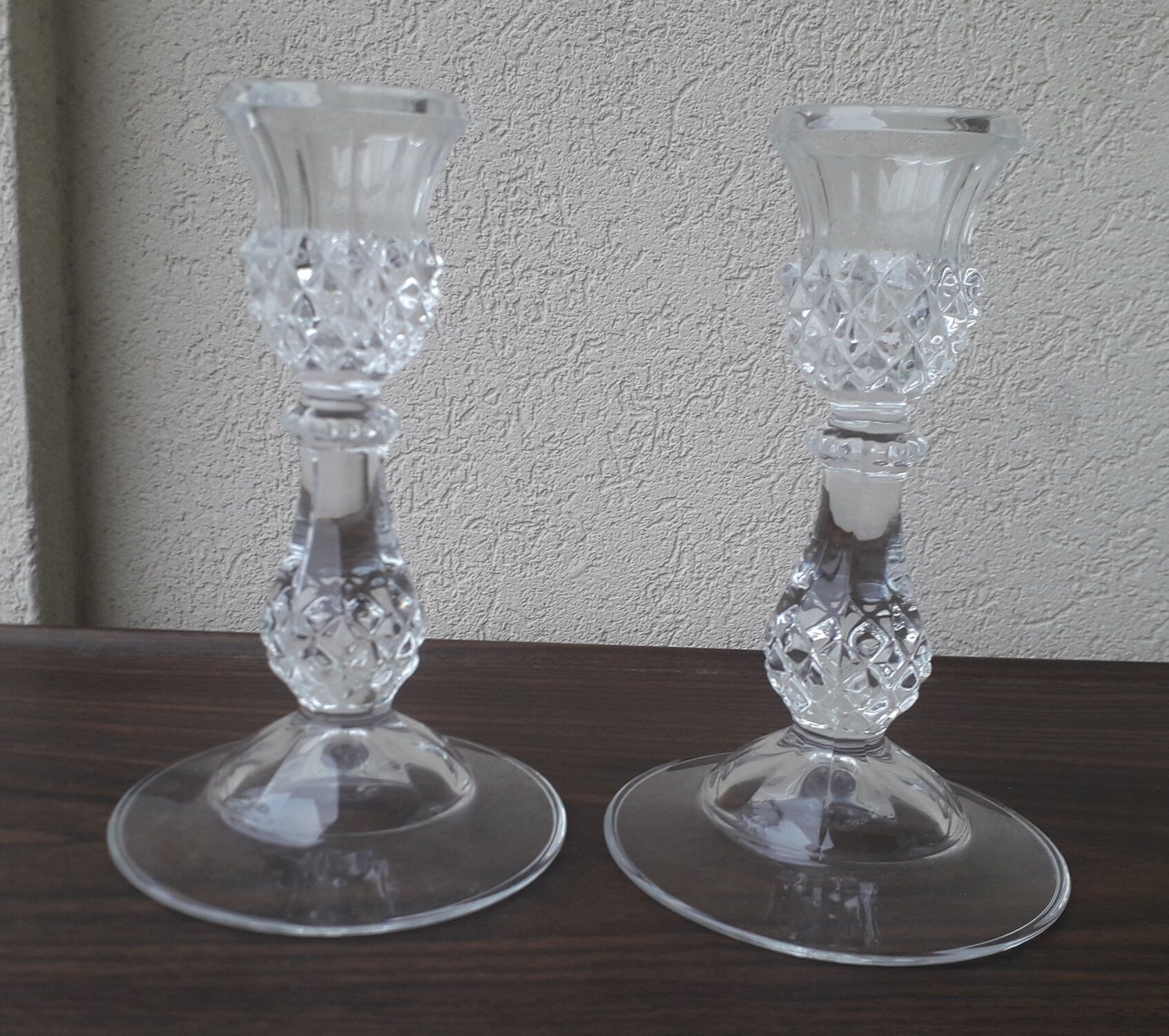 Pair of crystal candlesticks