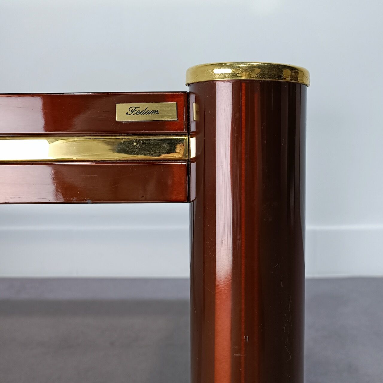 Fadem burgundy and gold salon table