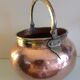 Cache pot pot cauldron in hammered red copper / vintage 60s-70s