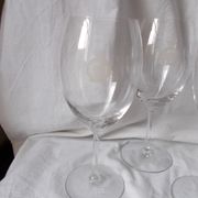 Set of 6 large Bordeaux wine glasses in crystal.