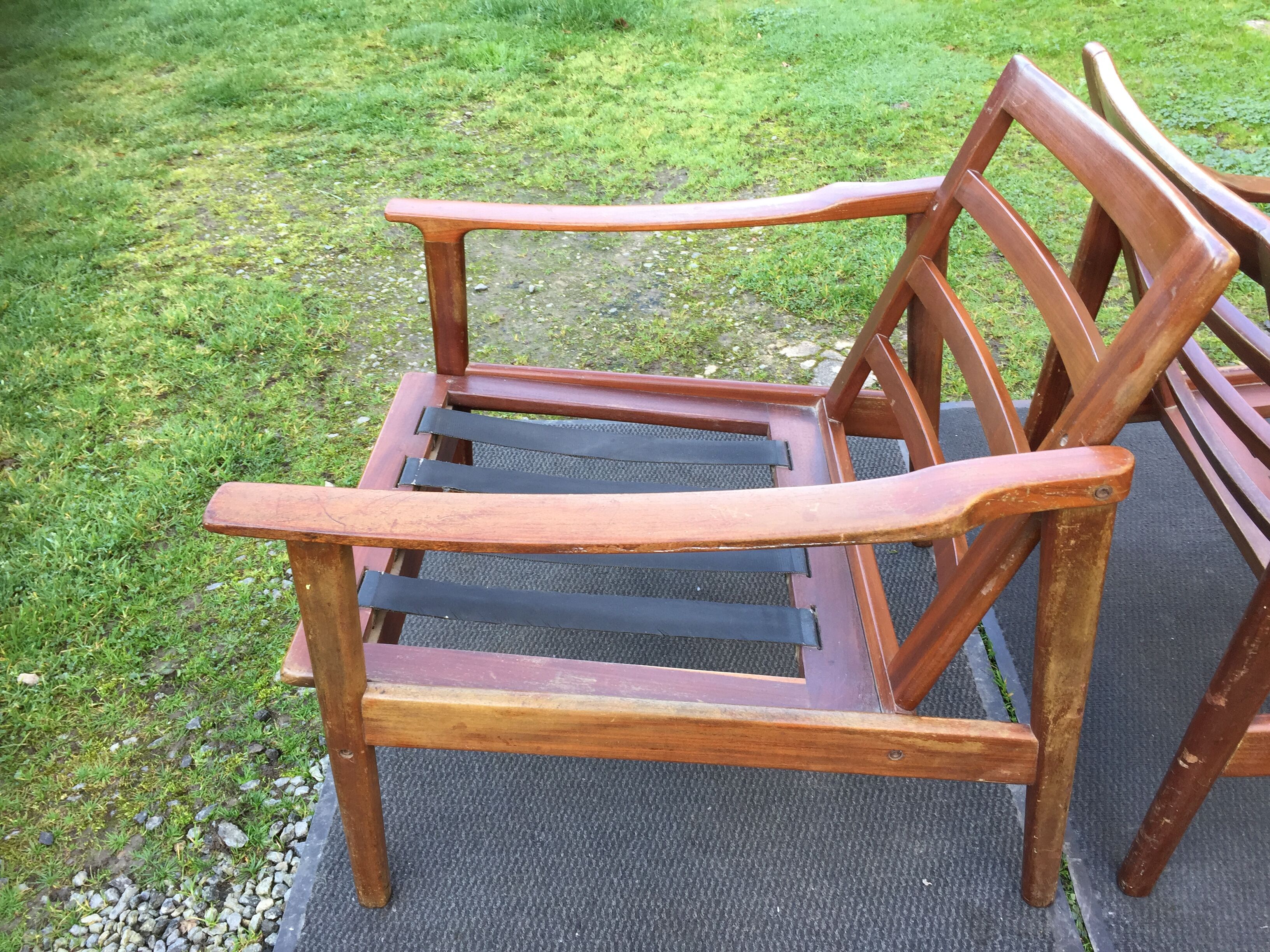 Vintage Scandinavian teak armchairs