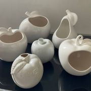 Set of 6 vintage ceramic fruit vases/cachepots