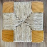 Pine and straw stool