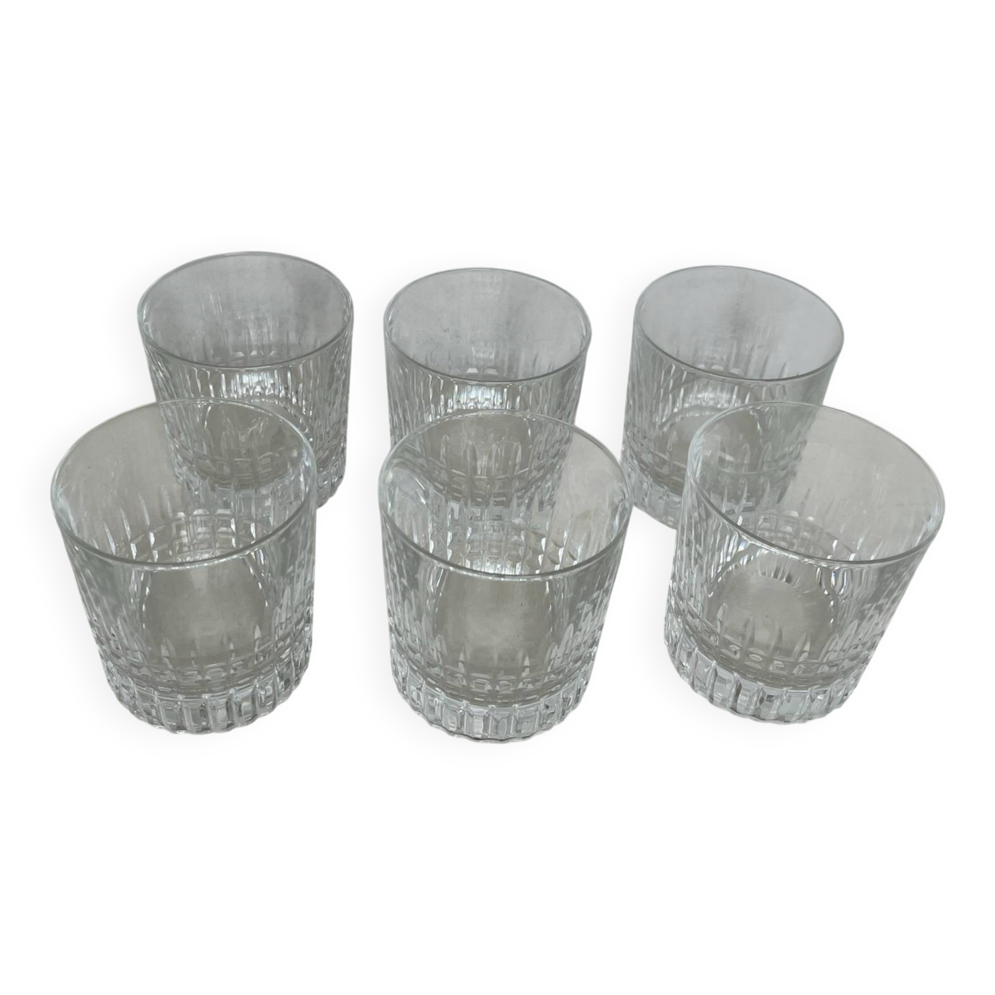 6 crystal whiskey glasses