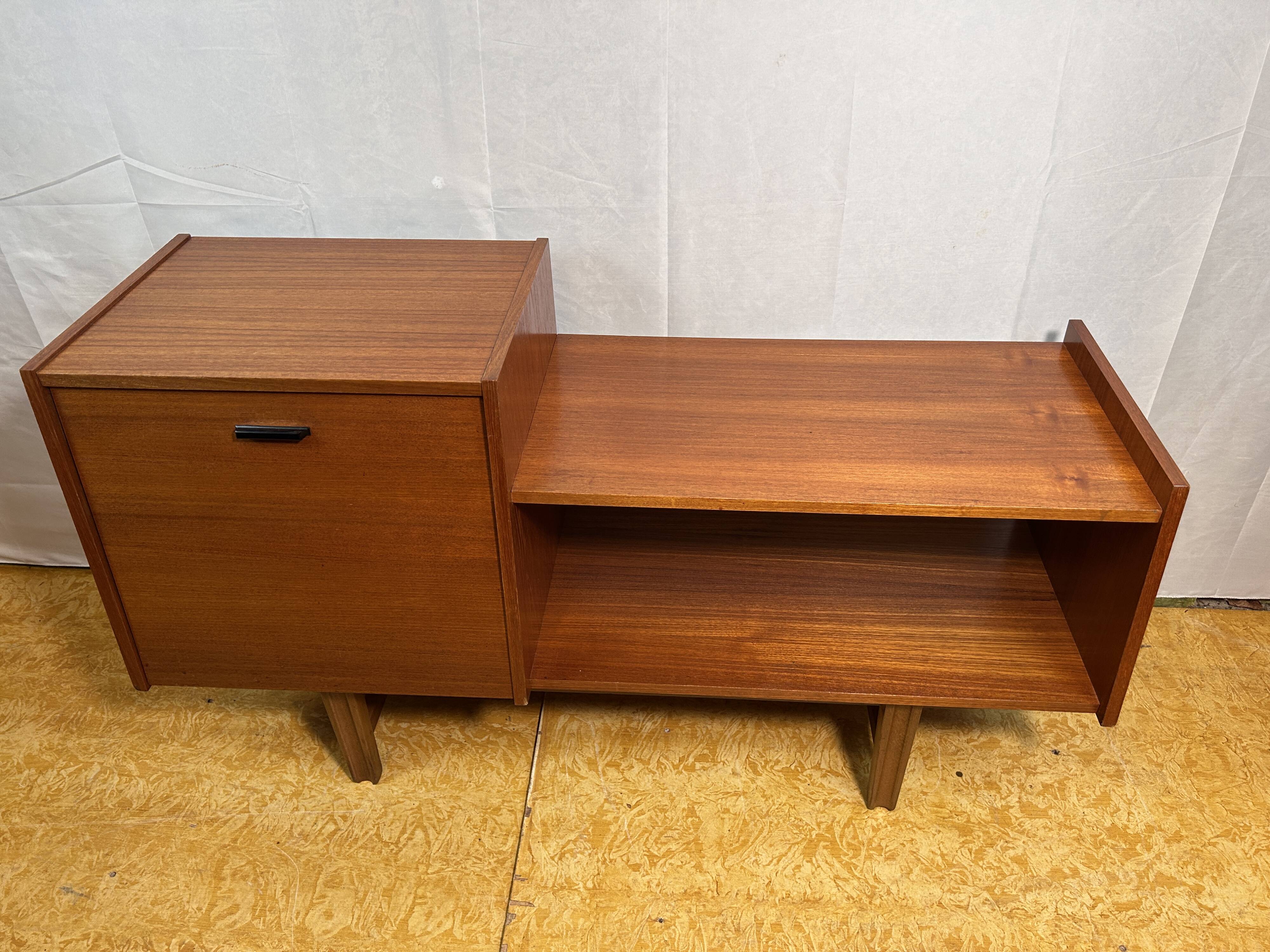 Mid century retro vintage teak telephone Bench Seat 1960