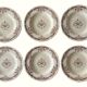 6 antique semi-deep plates in Longchamp earthenware.