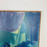 Painting, contemporary oil on canvas, blue women