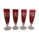 5 engraved glass champagne cups