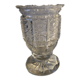 Carved and engraved crystal vase