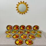 Service assiettes en céramique italienne signé Desimone Italy decor poisson années 60 vintage