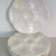 8 vintage Gien ceramic barbotine oyster plates