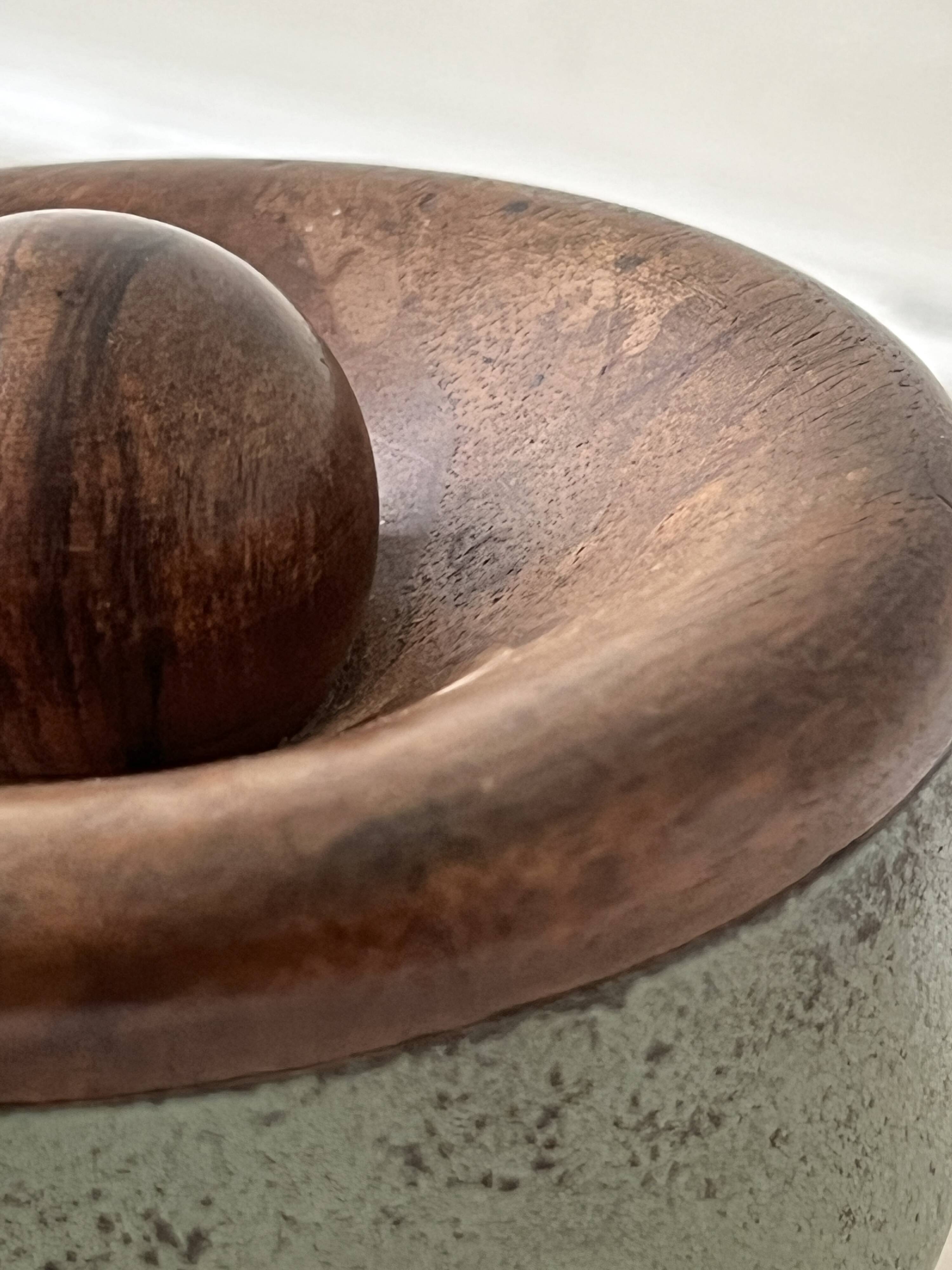 Scandinavian modernist metal and wood empty pocket box, unique piece from 1950.