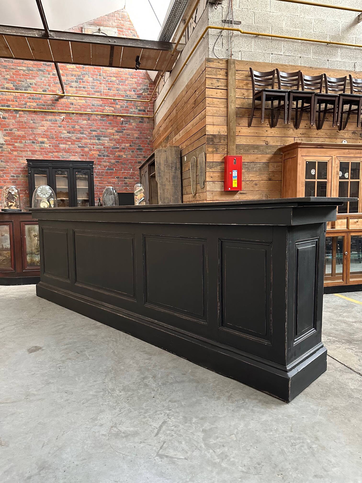 Huge bar counter covered in blue stone