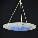 Glass ceiling light signed Aurys