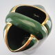 Modernist pitcher in green and gold glazed ceramic, brand MAGDALITHE MADE IN FRANCE around 1950 1