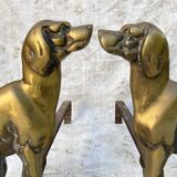 Pair of brass dog andirons