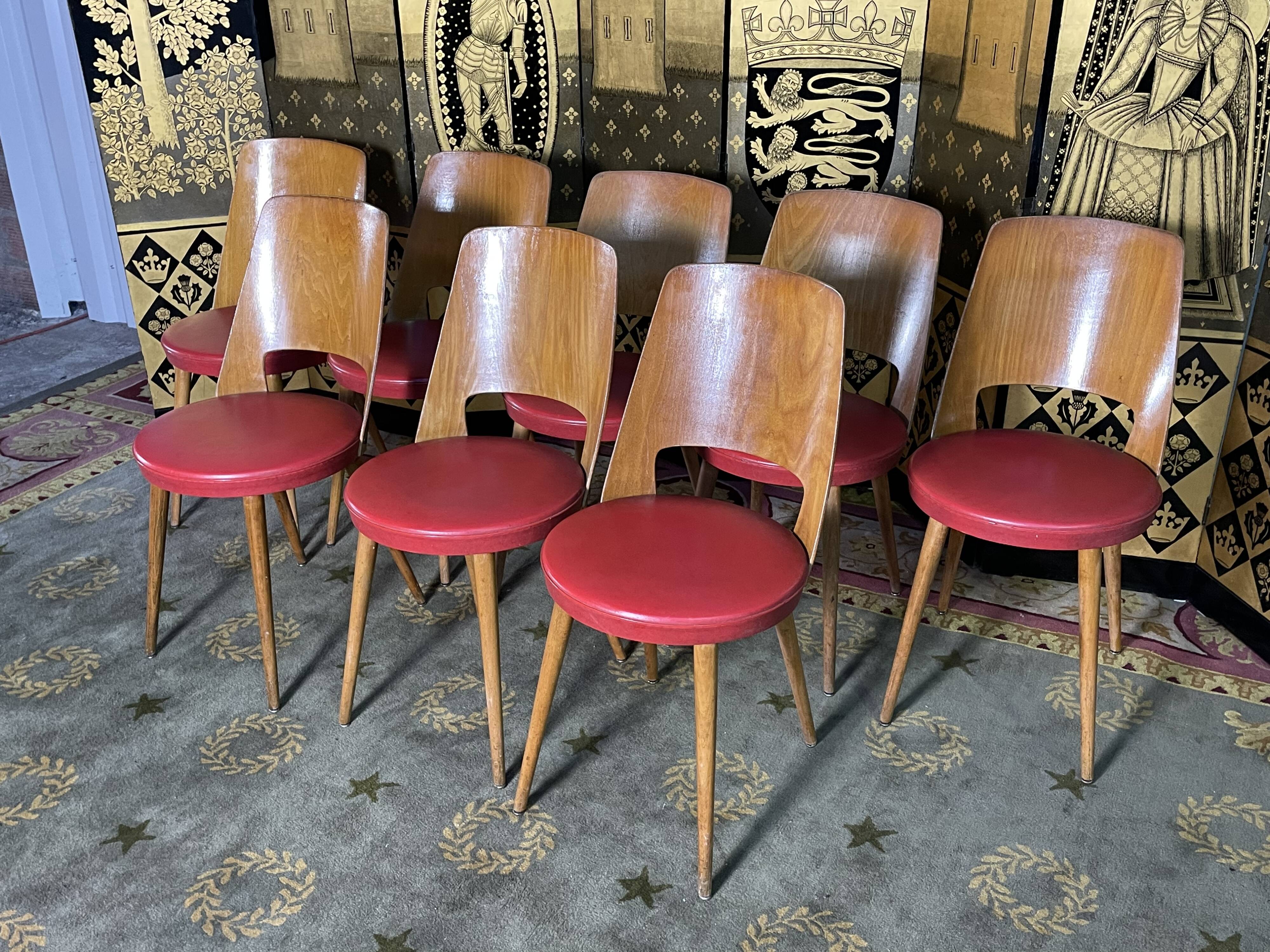 Suite of 8 baumann bistro chairs model Mondor
