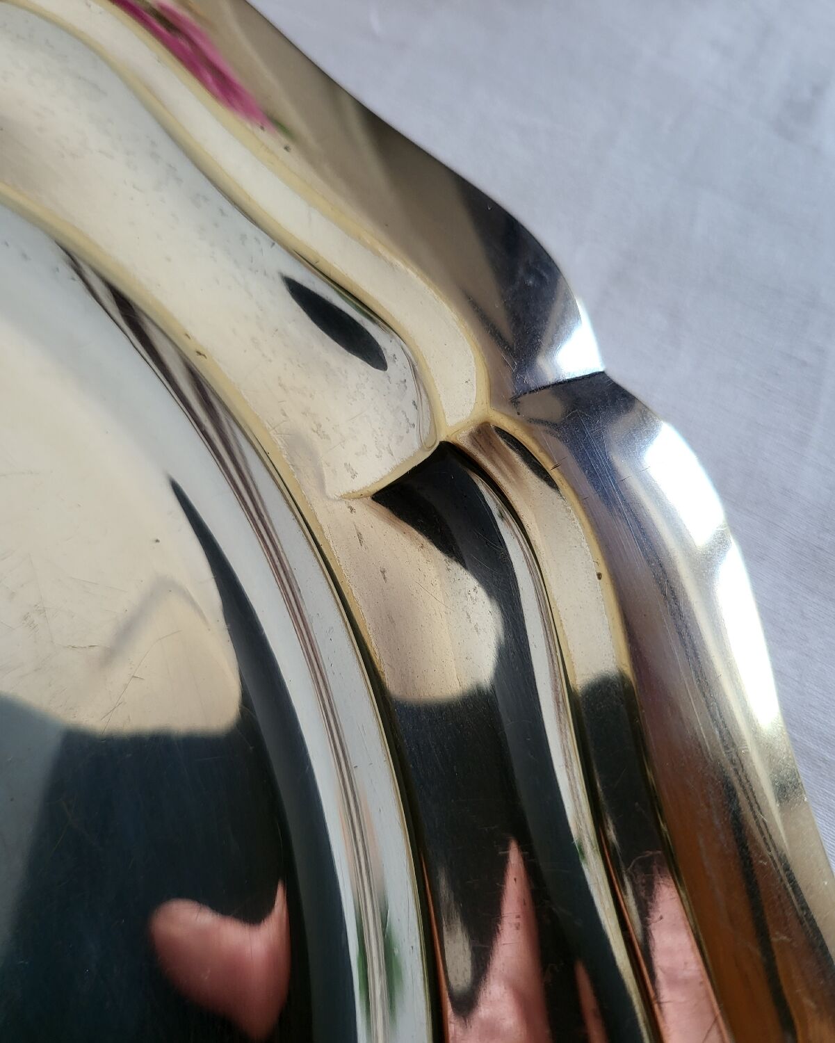 Plat de Service Rond en métal argenté Quist Alpacca