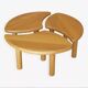 Vintage solid oak modular petal coffee tables circa 1980