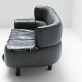 Bull sofa in grey leather by Gianfranco Frattini for Cassina 1987