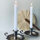 Pair of silver metal candlesticks